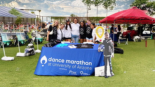 Dance Marathon at UArizona table at Bash at the Rec 2023