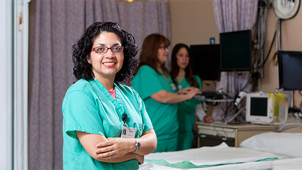 Womens surgery RN in patient room