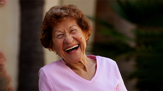 Senior woman laughing