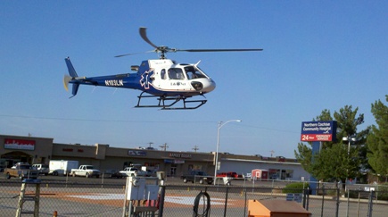 LifeNet helicopter landing at NCCH